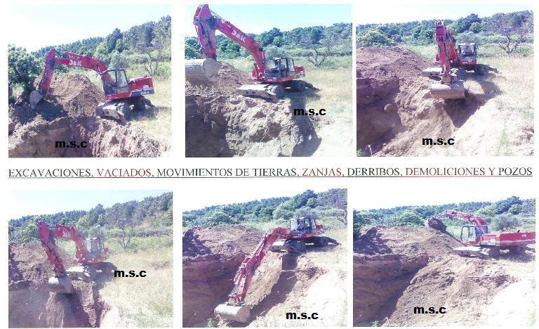 excavaciones,vaciados,movimientos de tierras,desbroces,extendidos, explanaciones, acondicionamientos de terrenos