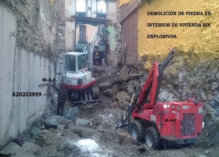 demolicion de piedra interior vivienda sin explosivos